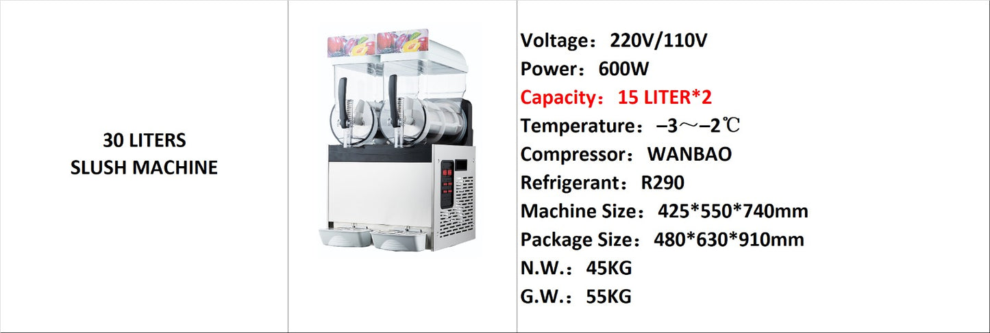 Slushy Machine 15L Tank