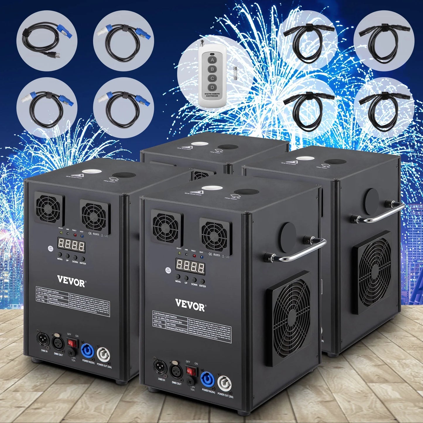 ✨ 4x Cold Spark Fountains in Flight Case