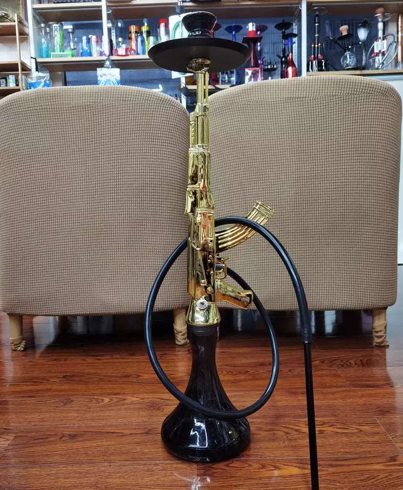 AK47 Epoxy Electroplated Large Hookah Shisha Made Of Anti-crack Craft Resin