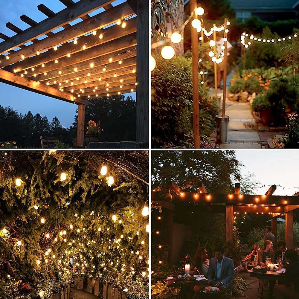 Baxstel Solar Lights Outdoor String Lights -50FT Vintage Edison 2W Shatterproof Bulbs Commercial Grade Weatherproof Strand (50ft)