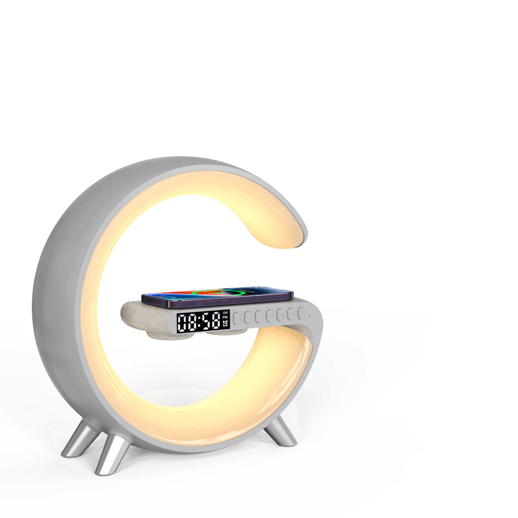15W Wireless Charger w/ Alarm Clock 5 in 1 Bedside Table Alarm Clock Smart App Controlled