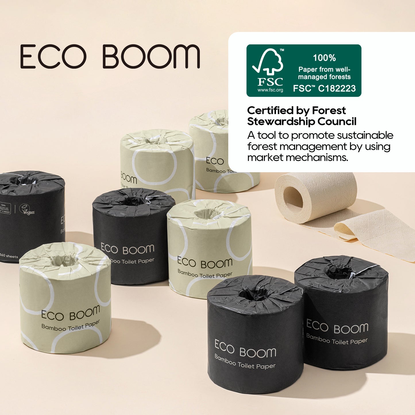 EcoBoom 3-Ply Bamboo Toilet Paper – Ultra-Soft, Eco-Friendly Luxury