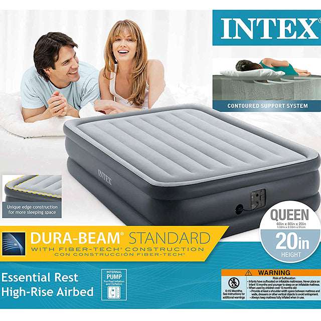 INTEX QUEEN ESSENTIAL REST AIRBED W/INTERNAL PUMP