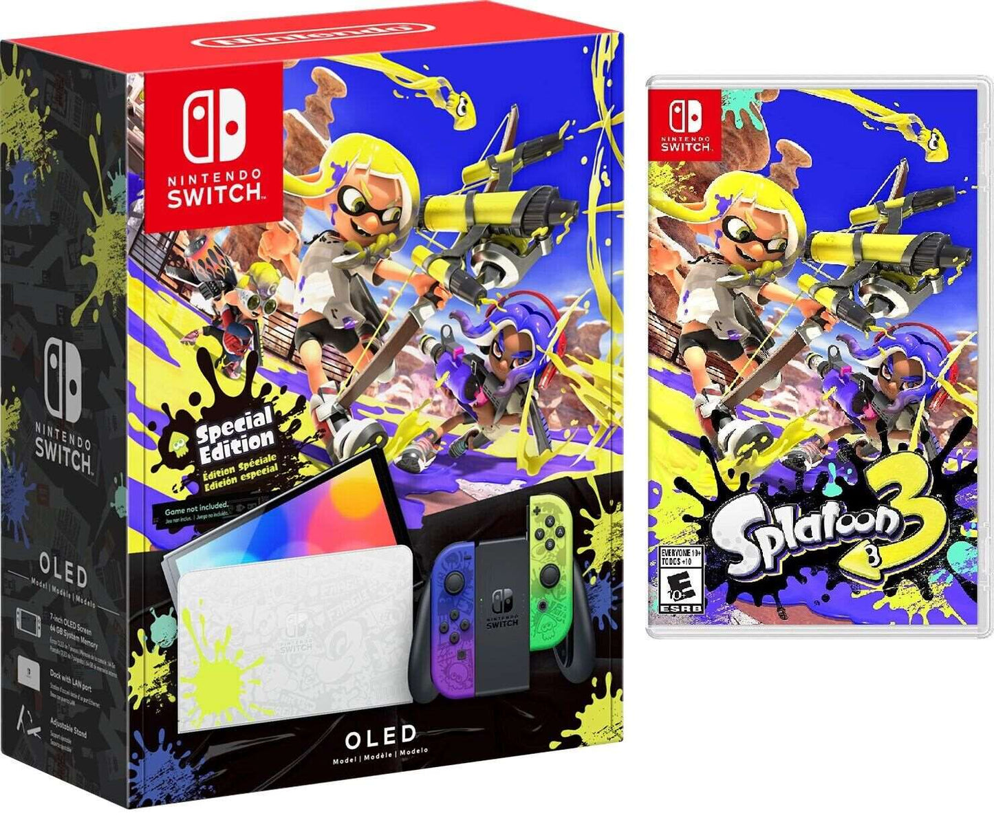 Nintendo Switch OLED Model Splatoon 3 Special Edition Game Included ✅New✅