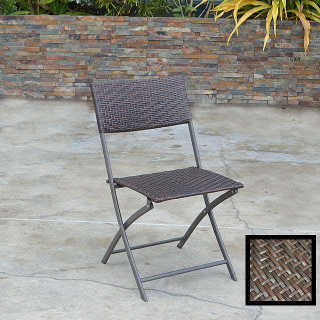 PATIO FOLDING CHAIR BROWN WICKER