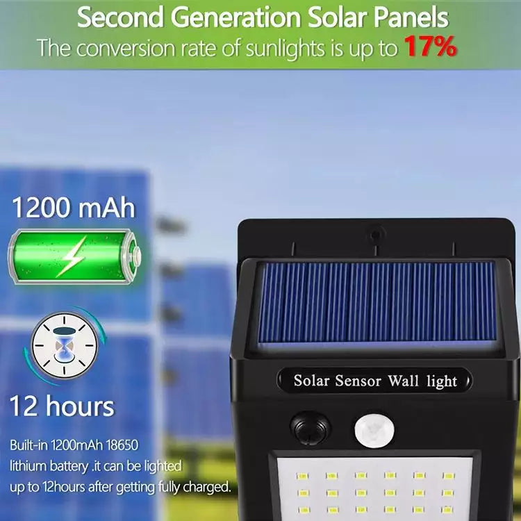 Solar Garden Outdoor Wall Night Led Pir Motion Sensor Light