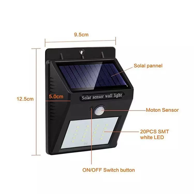 Solar Garden Outdoor Wall Night Led Pir Motion Sensor Light