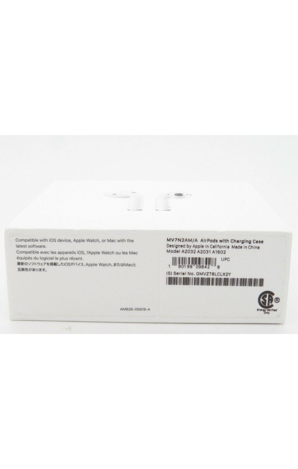 Apple AirPods 2nd Generation Wireless Earbuds & Charging Case MV7N2AM/A H1