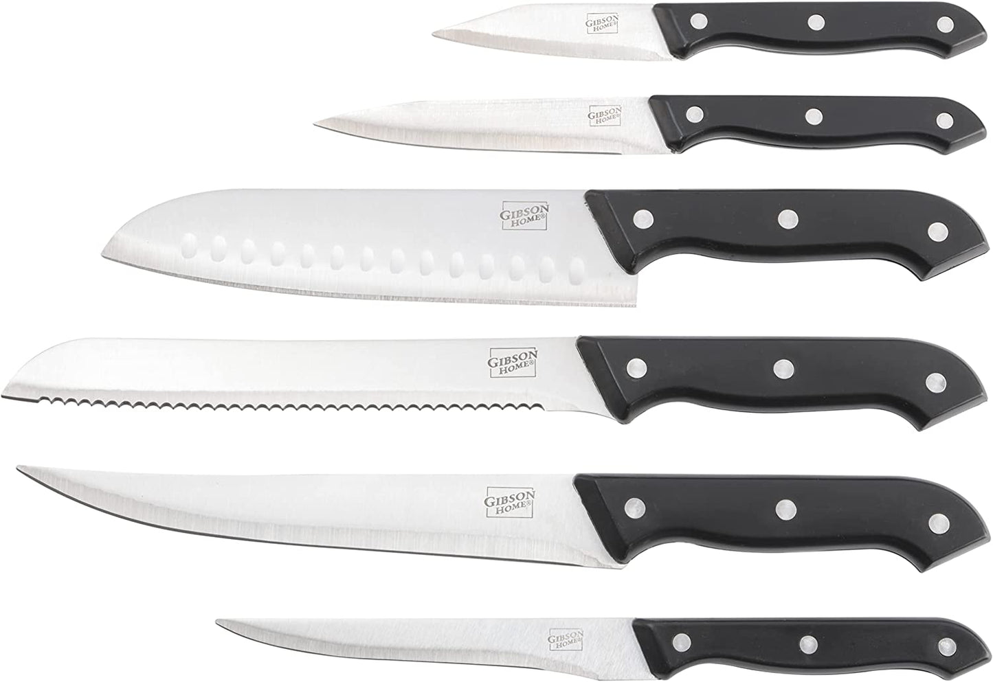 GIBSON WILDCRAFT 15PC SS KNIFE SET W/WOODEN CUTTING BOARD