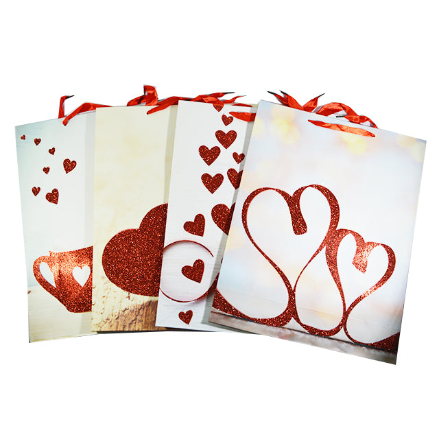 GIFT BAG 31X40X12CM ASST LOVE DESIGN