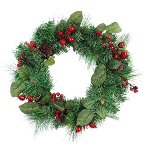 HOLLY BERRY WREATH 45CM