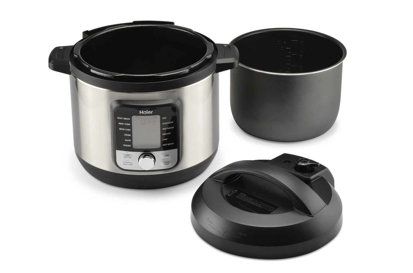 Haier 6 Quart Stainless Steel Pressure Cooker/Slow Cooker with Digital Display