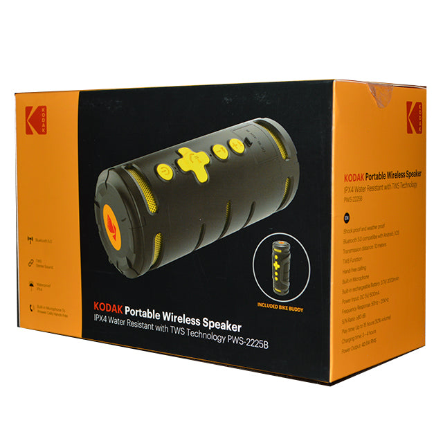 KODAK MINI WIRELESS SPEAKER W/BT & BUILT IN MIC YELLOW
