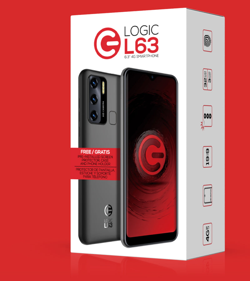 LOGIC L63 Cell Phone 6.3″ Screen 4 GB RAM Dual Sim – Charcoal