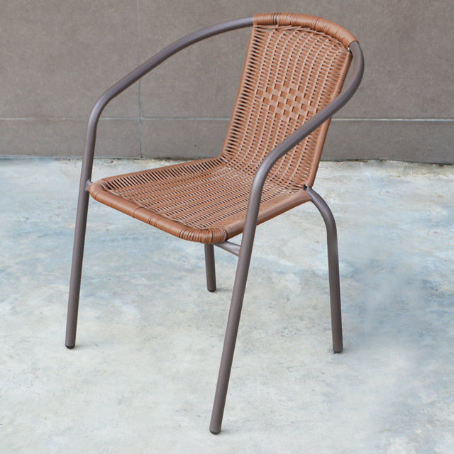 PATIO CHAIR WICKER DESIGN BROWN 50X75CM