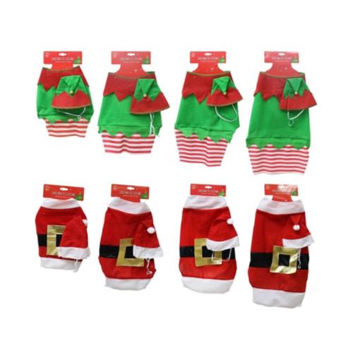 PET COSTUME 2PC SANTA/ELF 2 SIZES