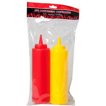 PLASTIC 14OZ MUSTARD & KETCHUP DISPENSER 2PK