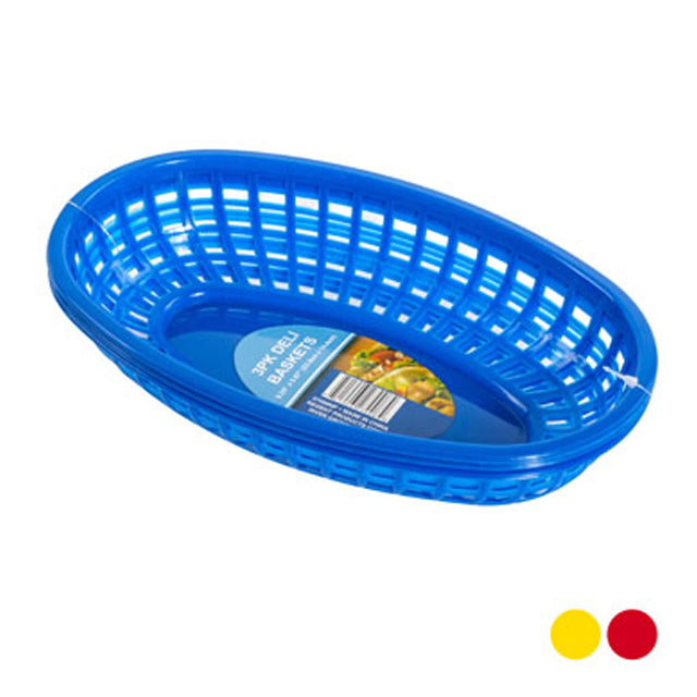 PLASTIC DELI BASKET 3PK ASST COLOURS