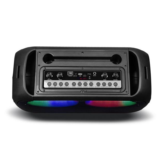 KODAK PARTY SPEAKER W/6.5" DOUBLE WOOFER, BT, USB & RADIO