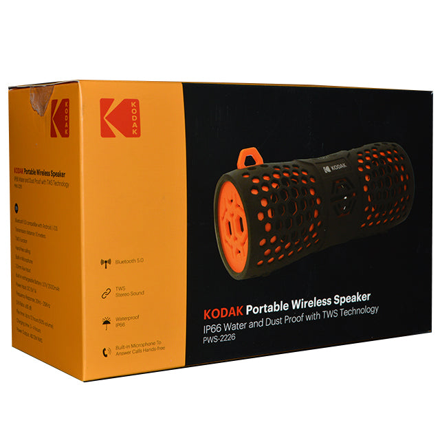 KODAK MINI WIRELESS SPEAKER W/BT & BUILT IN MIC ORANGE