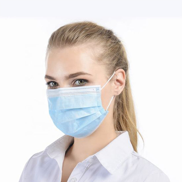 RHINOGUARD 3PLY BLUE PROTECTIVE FACE MASKS 10CT*10PK/100CT