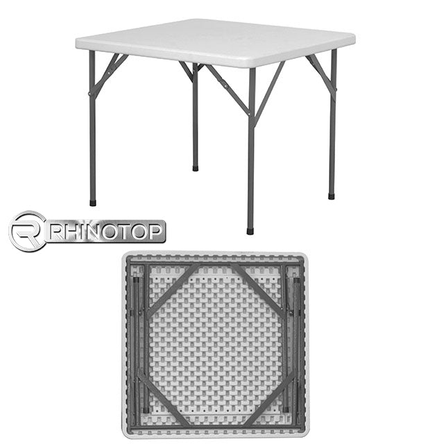 RHINOTOP H/DUTY SQUARE TABLE 35" HDPE OFF WHITE