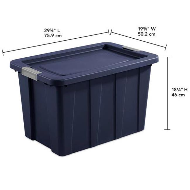 STERILITE 30GAL LATCH TUFF TOTE INDIGO LID & BASE