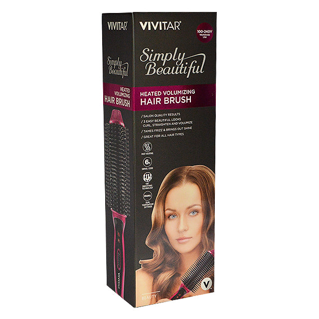 VIVITAR HEATED VOLUMIZING HAIR BRUSH PINK