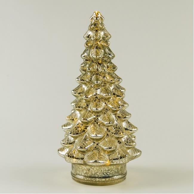 WESTINGHOUSE XMAS DESKTOP GOLD GLASS TREE BATT OP