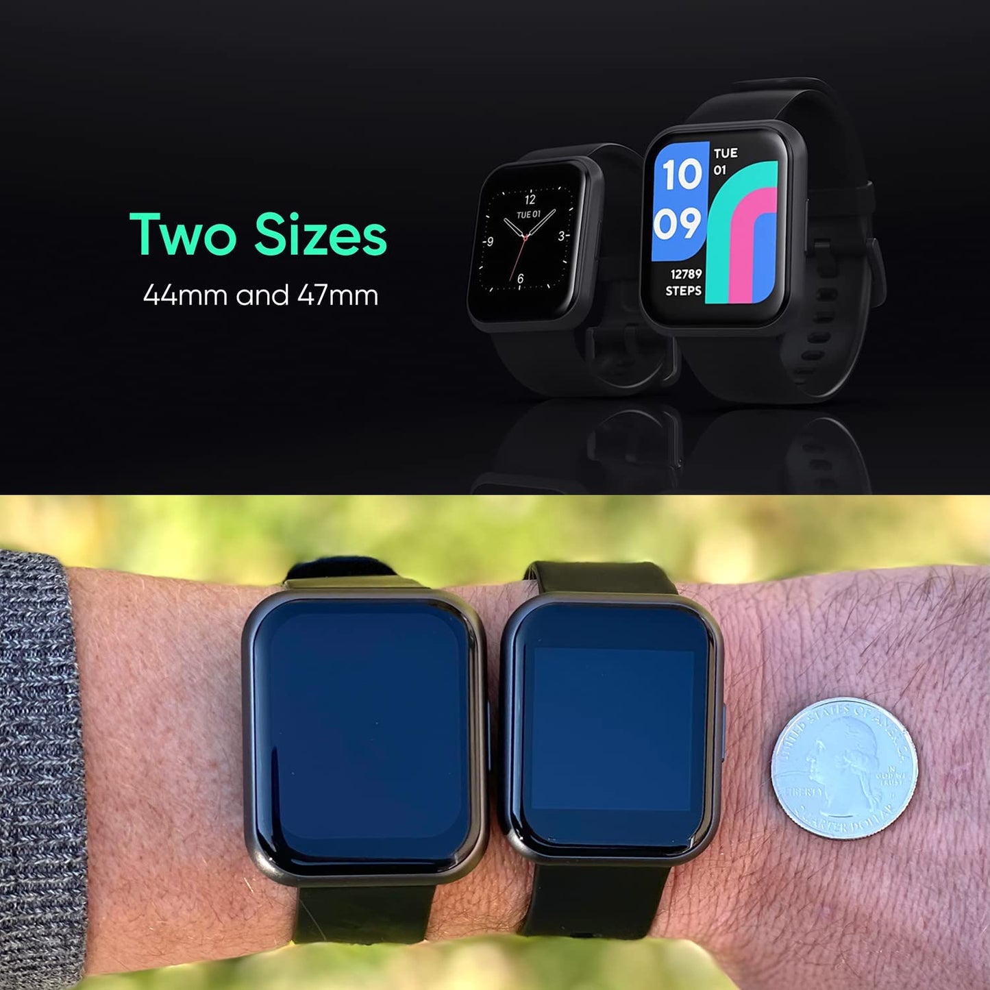 WYZE Smart Watch, 1.75"(47mm)Aluminum Smartwatch for Android Phones and iOS Phones IP68 Waterproof Fitness Tracker with Heart Rate/Blood Oxygen/Sleep/ Menstrual Monitor Digital Watch for Women and Men