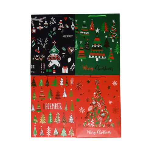 4-PACK XMAS GIFT BAG ASST 26x32x10CM