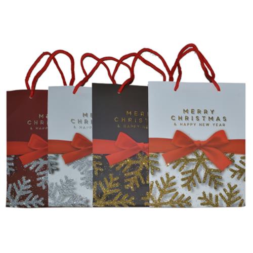 4-PACK XMAS GIFT BAG ASST 26x32x10CM