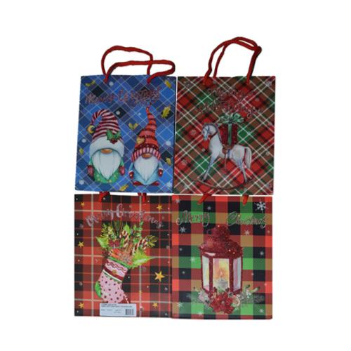 4-PACK XMAS GIFT BAG ASST 26x32x10CM