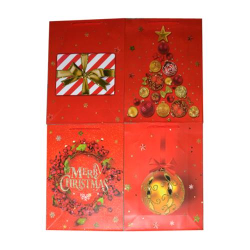 4-PACK XMAS GIFT BAG ASST 26x32x10CM