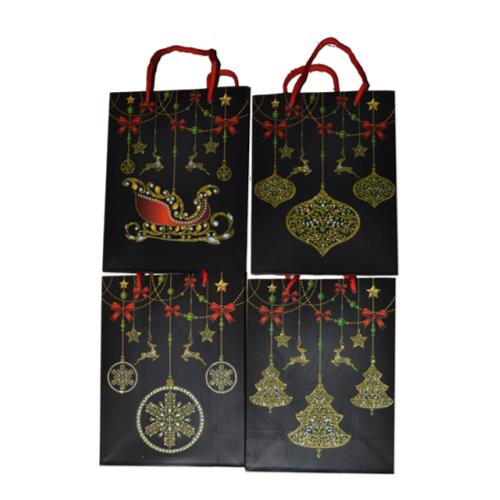 4-PACK XMAS GIFT BAG ASST 26x32x10CM