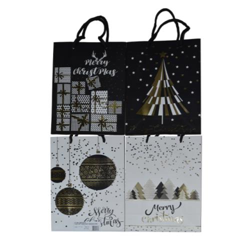 4-PACK XMAS GIFT BAG ASST 26x32x10CM