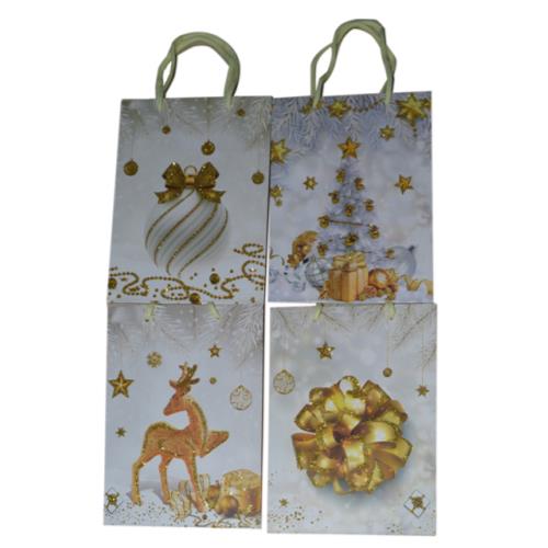 4-PACK XMAS GIFT BAG ASST 26x32x10CM