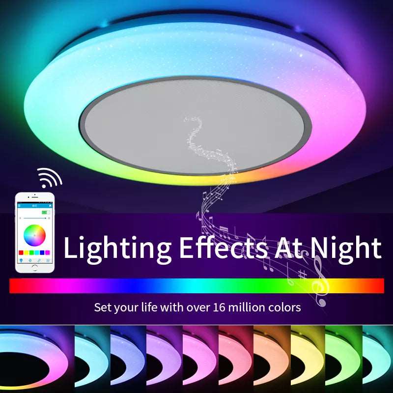 Smart Music Speaker light With remote Control Lamp 24W 36W 48W RGB Party LED Ceiling Light bluetooth ceiling light Multi colors