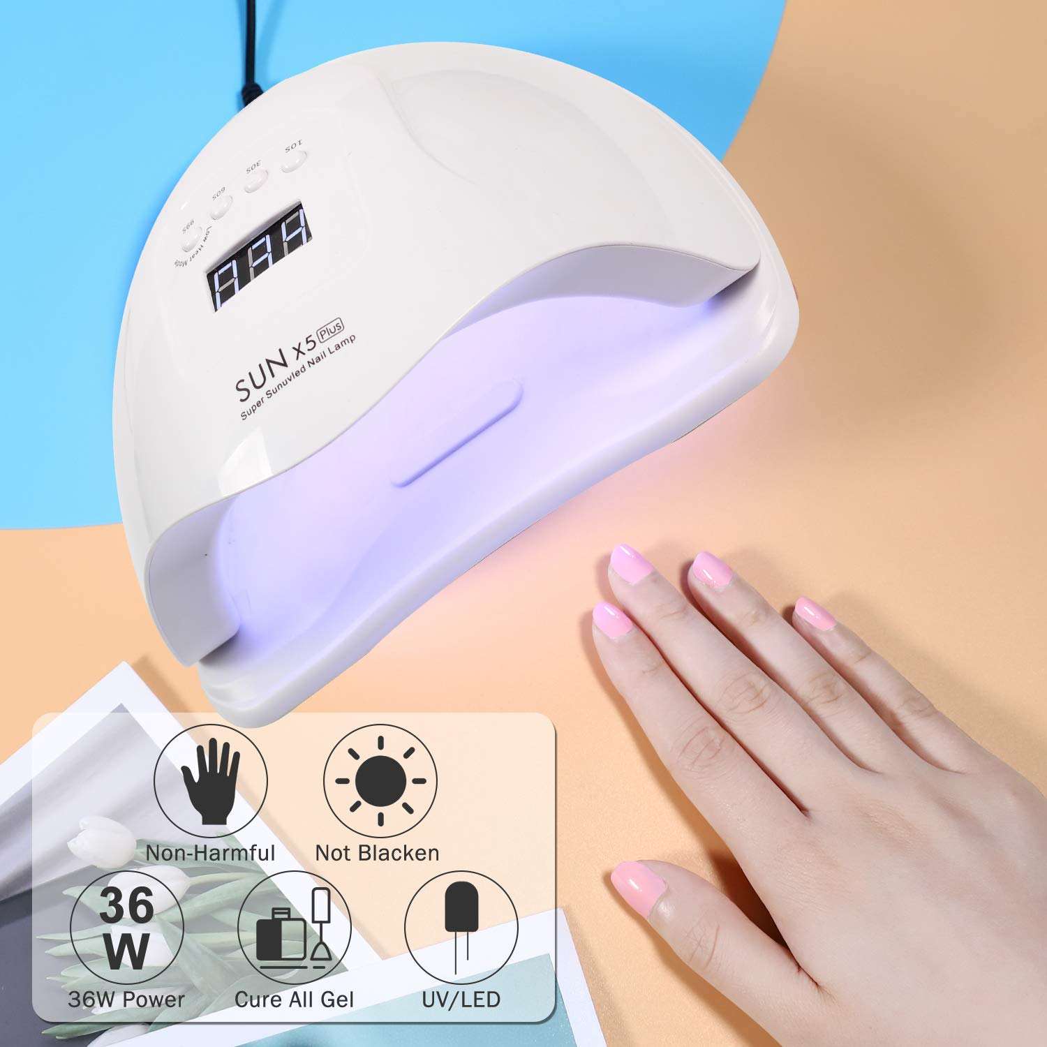 Gel Nail Polish Kit Acrylic Nail Set with UV Lamp 72W Led Light 12PCS Gel Polish Manicure Sets for Women