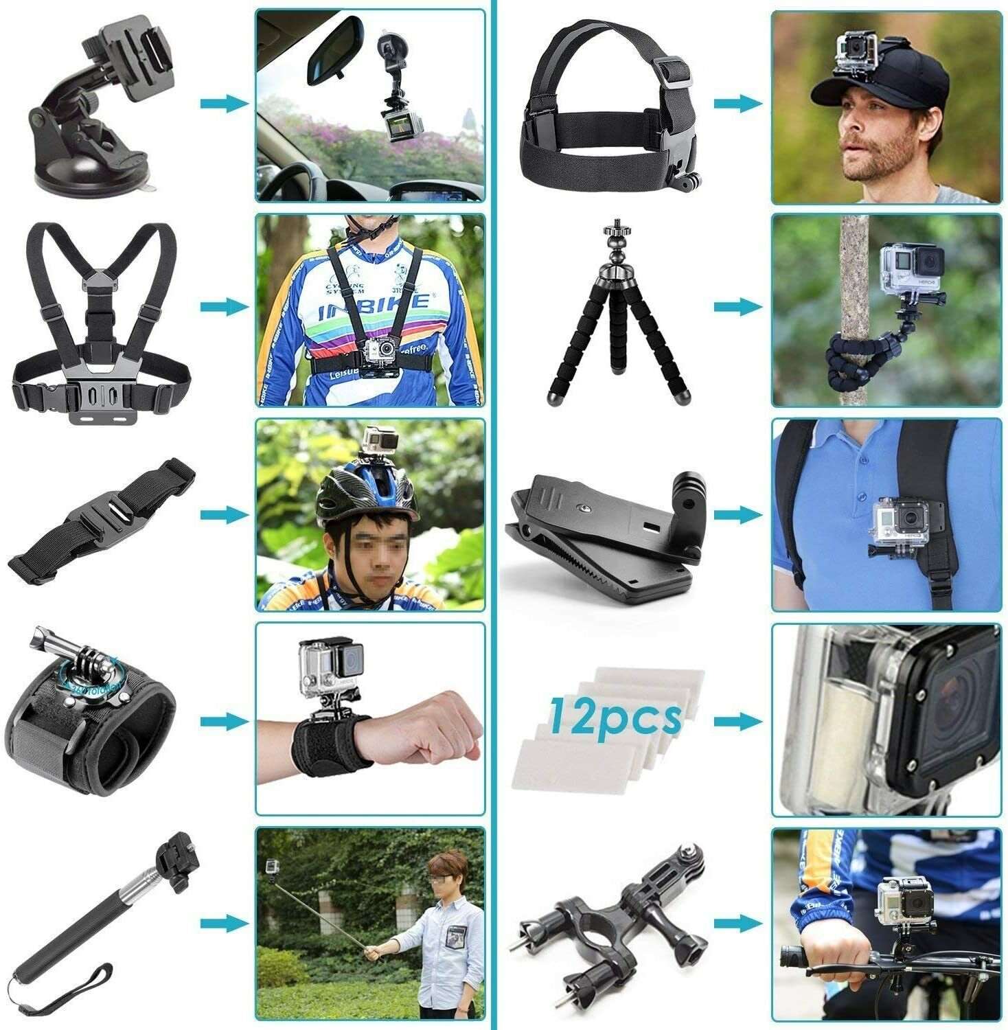GoPro HERO10 Black - Waterproof Action Camera + 50 Piece Accessory Kit - Bundle