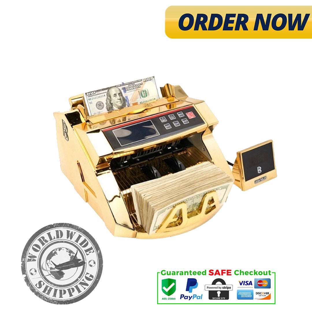 Gold-Plated Money Cash Bill Counter with electronic display