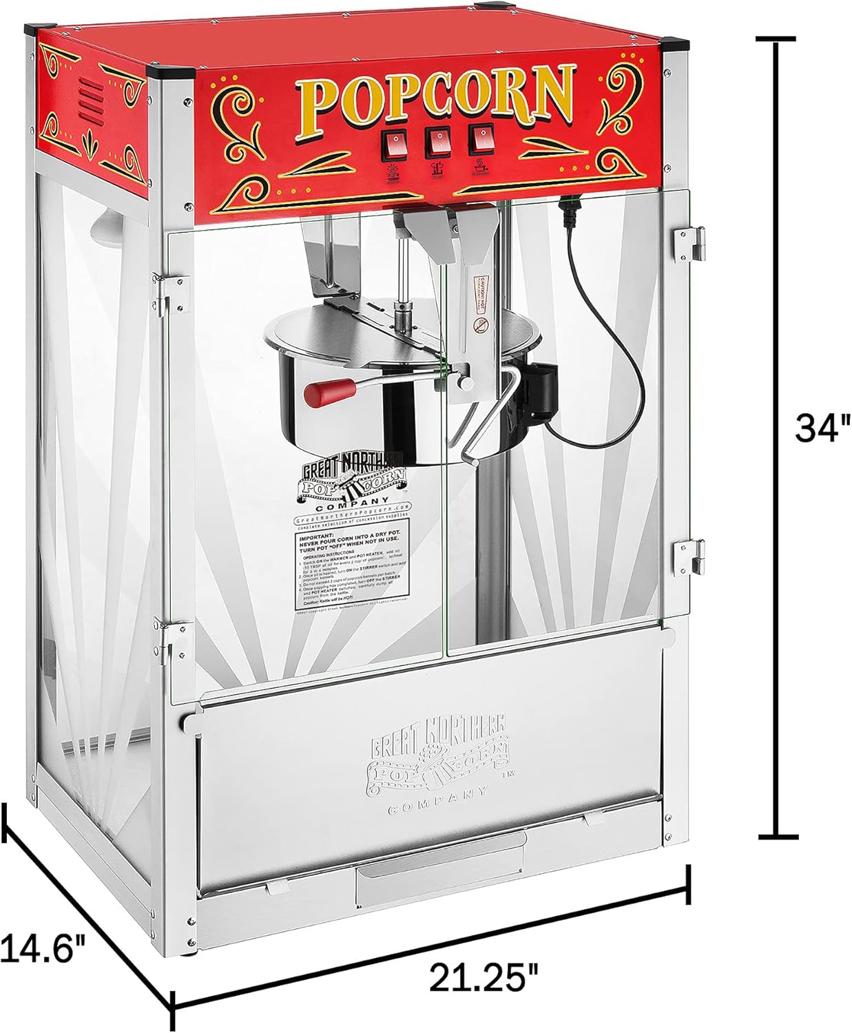 Great Northern 16oz Commercial Popcorn Machine
