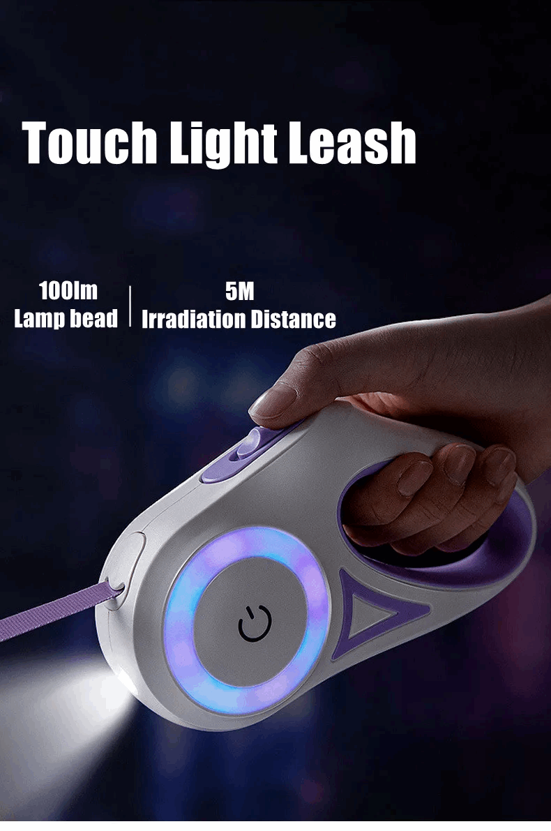 LED Retractable Pet Lead/Leash For Night time Walking