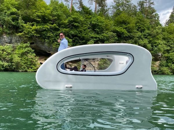 ⛵ Inflatable Catamaran with Solar Electric Motor – 4.5M