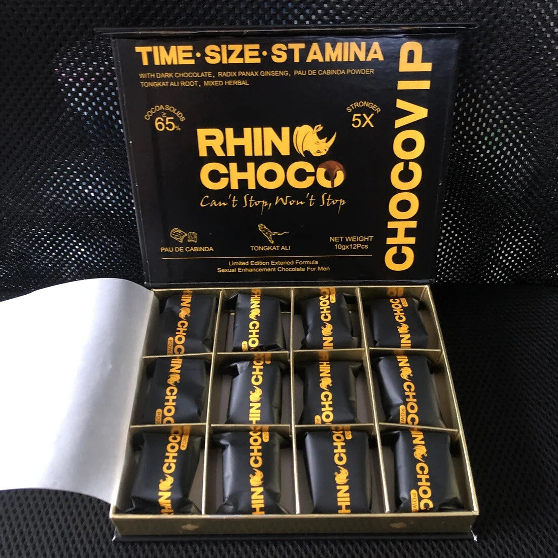 Rhino Choco for Men – 12 Pack – Premium Chocolate – Made in USA – Authentic