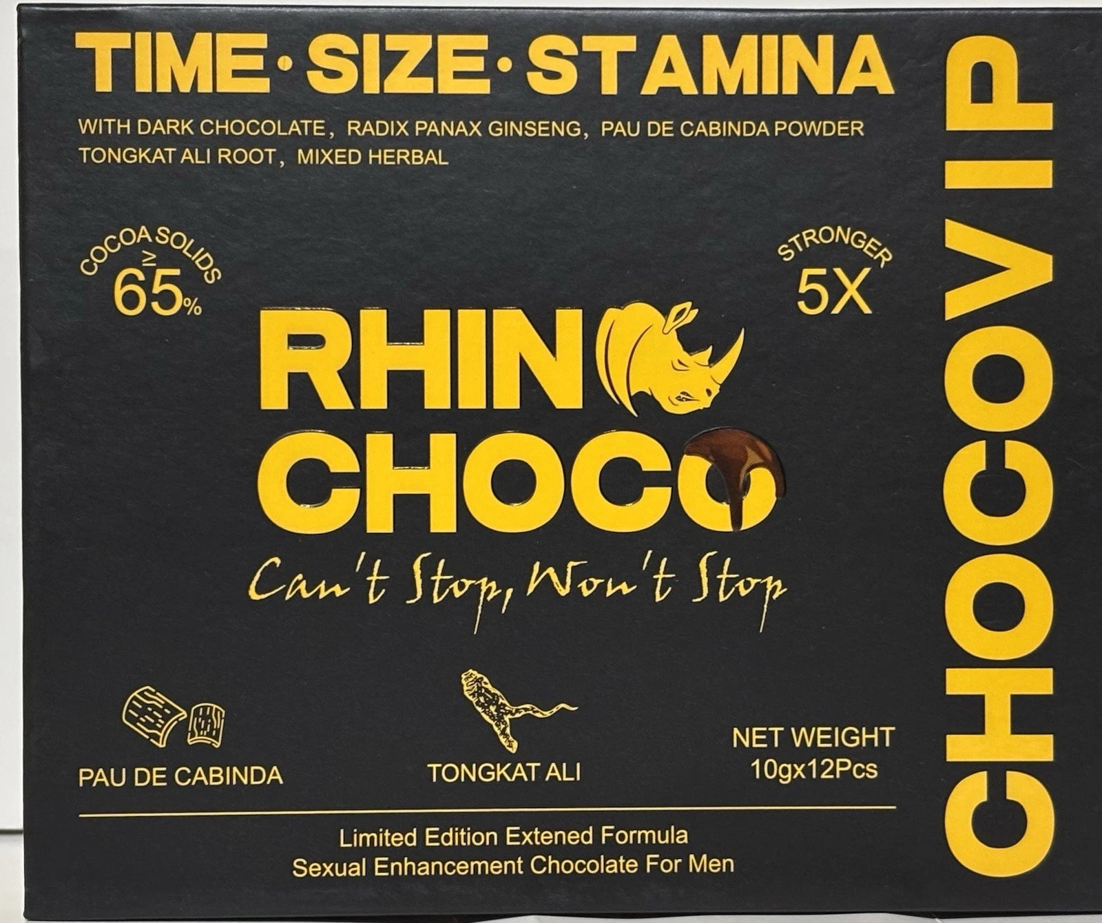 Rhino Choco for Men – 12 Pack – Premium Chocolate – Made in USA – Authentic