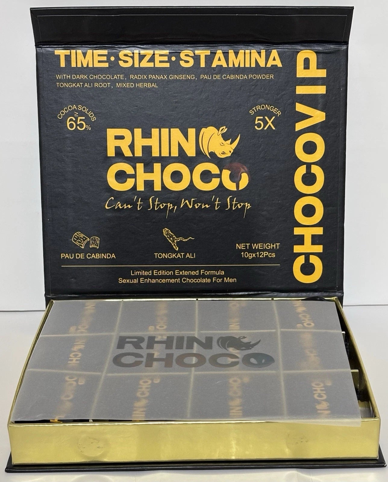 Rhino Choco for Men – 12 Pack – Premium Chocolate – Made in USA – Authentic