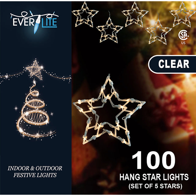 Everlite 100L Hanging 5PC Star Clear CSA