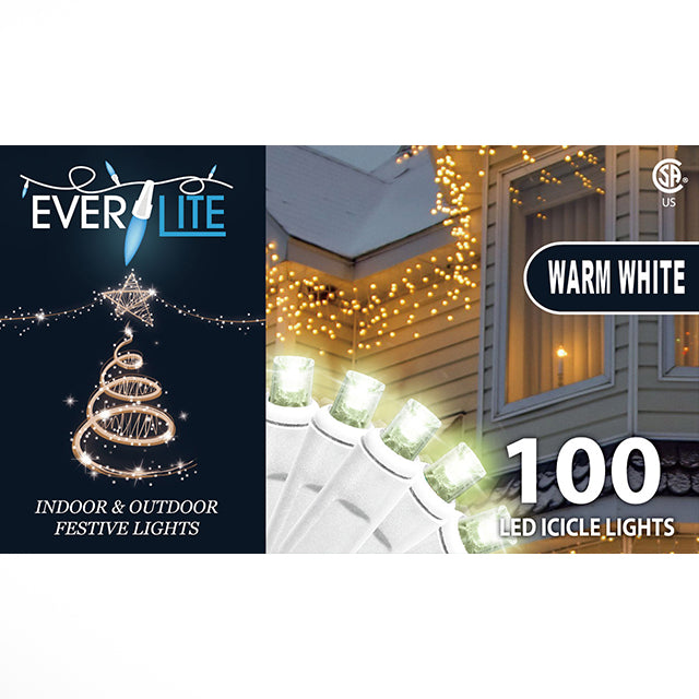 Everlite 100 string 5MM LED Icicle Lights
