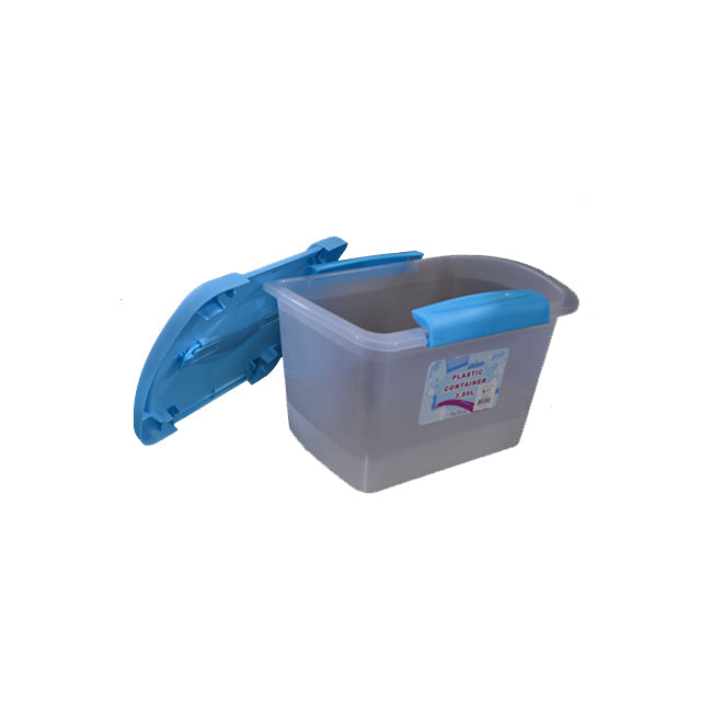 PLASTIC SNAP CONTAINER 3.85L W/BLUE LID